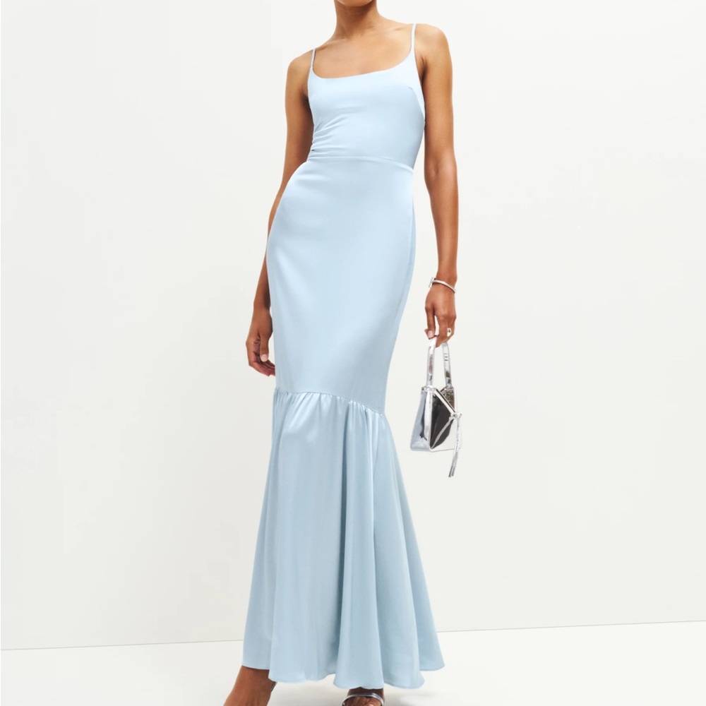 Reformation Light Blue Maxi Slip Dress
